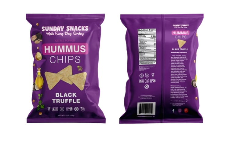 Sunday Snacks' Hummus Chips  Black Truffle