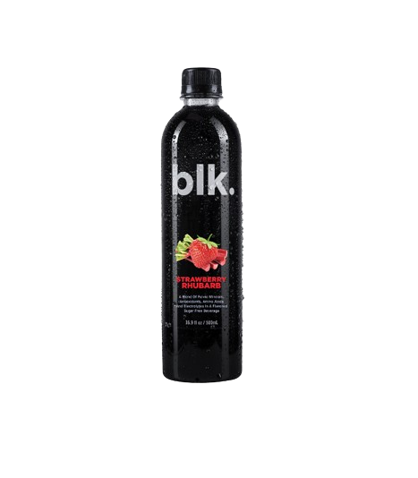 blk. Natural Mineral Alkaline Water, strawberry rhubarb, 16.9 oz. (500 mL)